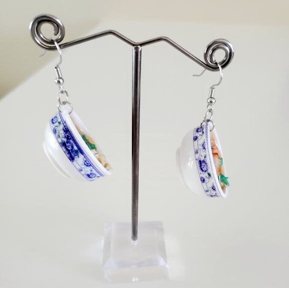 Chinese Takeout Fish Noodles Earrings Last 1! - Picture 4 of 6